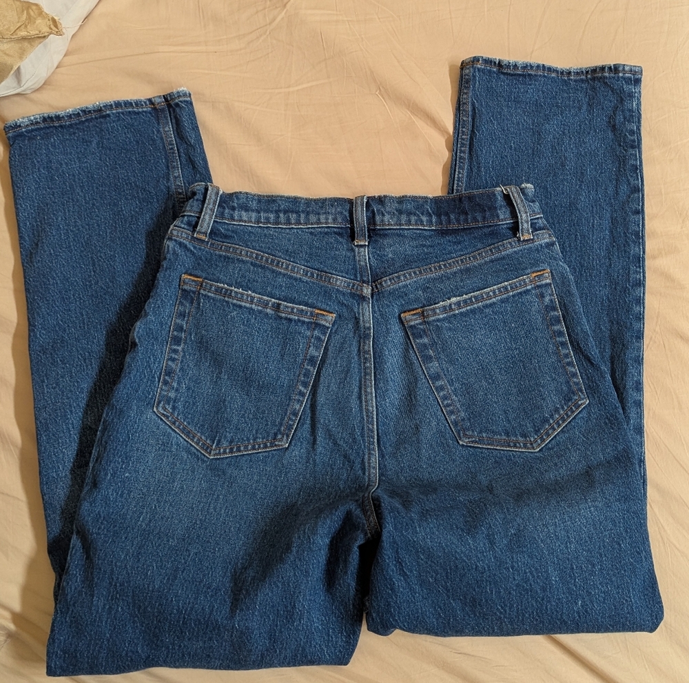 Abercrombie & Fitch The 90s Straight Curve Love Blue Straight Leg Jeans - Picture 5 of 9